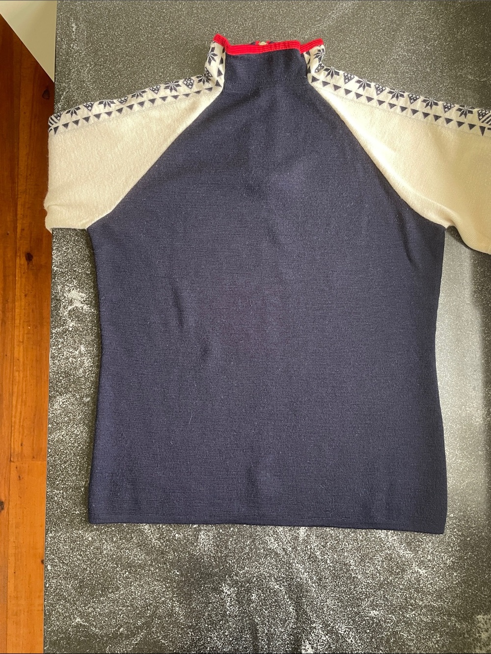 EUC Dale of Norway Geilo Size Large (L) Quarter-Zip Navy, Cream Red Sweater - Picture 7 of 16